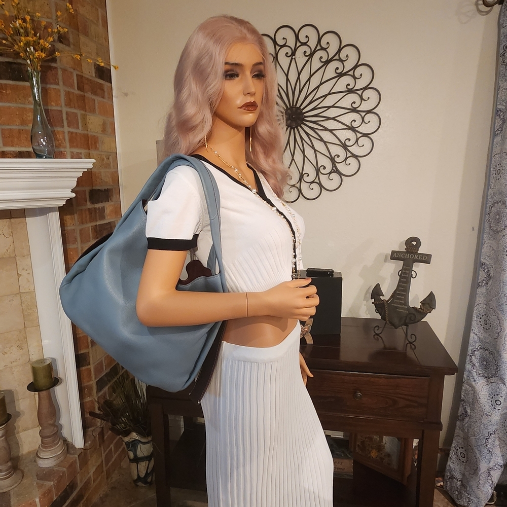 Coach 1941 Bandit 39 86760 Steal Blue Leather Hobo Bag